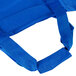 A blue nylon storage bag with straps for a Vollrath Foldable Mobile Sneeze Guard.