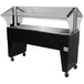 An Advance Tabco black and clear food buffet with a solid top.