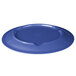 A blue Carlisle Sierrus melamine plate on a table.