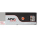 An APW Wyott strip food warmer with toggle controls on a white background.