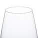 A close up of a clear Stolzle Vulcano wine glass.