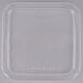 A clear square Fabri-Kal plastic container with a clear plastic lid.