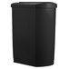 A black Rubbermaid Slim Jim rectangular trash can with a lid on top.