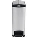 Rubbermaid 1901993 Slim Jim Stainless Steel Black Accent End Step-On Rectangular Trash Can with Single Rigid Plastic Liner - 52 Qt. / 13 Gallon Main Thumbnail 2