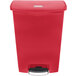 Rubbermaid 1883570 Streamline Resin Red Front Step-On Rectangular Trash Can - 96 Qt. / 24 Gallon Main Thumbnail 2