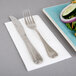 Choice White Linen-Feel 1/8 Fold Dinner Napkin - 50/Pack Main Thumbnail 4