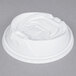 A white plastic Dart Optima lid with a reclosable tab.