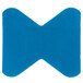 A blue woven adhesive fingertip bandage with a white patch.