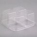 Fabri-Kal GS6-4 Greenware 4-Compartment Clear PLA Plastic Compostable Container - 50/Pack Main Thumbnail 4