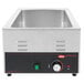 A rectangular stainless steel Hatco countertop food warmer with a black and red control dial.