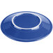A Fiesta lapis luncheon plate with a white rim and a blue center.