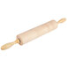 An Ateco maple wood rolling pin with wooden handles.