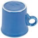 A blue Fiesta china mug with a handle.