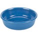 A blue Fiesta china bowl with a white rim.