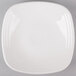 A white square Fiesta® luncheon plate with a white rim.