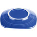 A blue Fiesta® luncheon plate with a white rim.