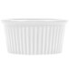 A CAC Festiware 2 oz. fluted ramekin with a ribbed pattern.