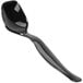 A black plastic Fineline Serving Spoon with a long handle.