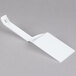 A Fineline white disposable spatula with a corner.
