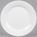 A Tuxton Pacifica bright white china plate with an embossed swirl design.