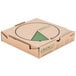 GreenBox 10" x 10" x 1 3/4" Corrugated Recycled Pizza Box with Built-In Plates and Storage Container - 50/Bundle Main Thumbnail 2