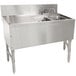 Advance Tabco PRB-24-32R 2 Compartment Prestige Series Underbar Sink with (1) 11" Drainboard and Deck Mount Faucet - 25" x 36" Main Thumbnail 1