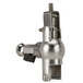A Micro Matic stainless steel beer growler filler with a stainless steel lever.
