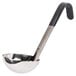 Vollrath 4970420 Jacob's Pride 4 oz. One-Piece Stainless Steel Ladle with Short Black Kool-Touch® Handle Main Thumbnail 2