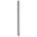 A silver metal pole with a white background.