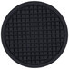 An American Metalcraft black round silicone trivet with a square grid pattern.
