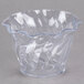 A clear plastic bowl with a wavy edge.