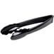 A package of Fineline black plastic tongs with black handles.