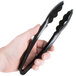 Fineline 3390-BK Platter Pleasers 9" Extra Heavy-Duty Black Disposable Plastic Tongs - 24/Case Main Thumbnail 5