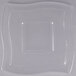 A clear square Fineline PET lid with a wavy design.