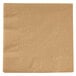 A brown napkin with a white background.