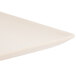 A white square melamine plate with a thin edge.