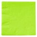 A Fresh Lime Green paper napkin with white border.