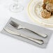 Shimmering Silver Paper Dinner Napkins, 2-Ply 1/8 Fold - Creative Converting 673281B - 600/Case Main Thumbnail 1