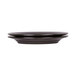 A black Elite Global Solutions Durango melamine plate with a lapis and chocolate two-tone design.