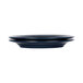Abyss and lapis blue Elite Global Solutions melamine plate with a black rim.
