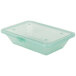A clear plastic GET Eco-Takeout container with a jade flat top lid.