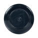 A close-up of an Elite Global Solutions two-tone black melamine plate with a circular design.