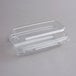 A 9" x 5" x 3" clear plastic hoagie container and lid.