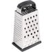 A Tablecraft stainless steel box grater with soft grip on a white background.