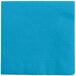 A turquoise blue Creative Converting beverage napkin.