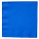 A blue napkin with a white background.