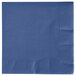 A navy blue napkin with a white border.