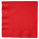 A red napkin with a white background.