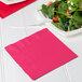 Creative Converting 139197135 Hot Magenta Pink 2-Ply 1/4 Fold Luncheon Napkin   - 600/Case Main Thumbnail 1