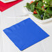 Creative Converting 663147B Cobalt Blue 2-Ply 1/4 Fold Luncheon Napkin - 600/Case Main Thumbnail 1